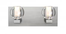  2WF-BOCACL-LED-SN - Besa, Boca Vanity, Clear, Satin Nickel Finish, 2x5W LED