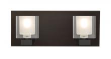  2WF-BOLOFR-BR - Besa, Bolo Vanity, Clear/Frost, Bronze Finish, 2x40W Halogen