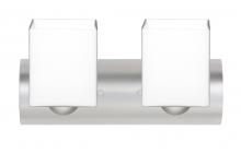  2WZ-449807-LED-SN - Besa Wall Rise Satin Nickel Opal Matte 2x9W LED