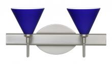  2SW-5121CM-SN - Besa Wall Kani Satin Nickel Cobalt Blue Matte 2x40W G9