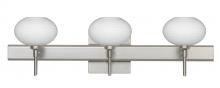  3SW-561207-LED-SN-SQ - Besa Wall With SQ Canopy Lasso Satin Nickel Opal Matte 3x5W LED