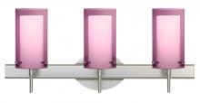  3SW-A44007-SN - Besa Pahu 4 Wall 3SW Transparent Amethyst/Opal Satin Nickel 3x40W G9