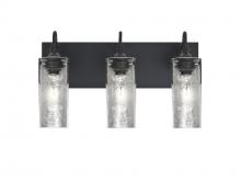  3WG-DUKESF-BK - Besa Duke Vanity, Silver Foil, Black Finish, 3x60W Medium Base