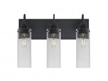  3WG-JUNI10CL-BK - Besa Juni 10 Vanity, Clear Bubble, Black Finish, 3x60W Medium Base