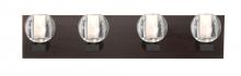  4WF-BOCABB-LED-BR - Besa, Boca Vanity, Clear Bubble, Bronze Finish, 4x5W LED