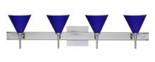  4SW-5121CM-CR-SQ - Besa Wall With Sq Canopy Kani Chrome Cobalt Blue Matte 4x40W G9