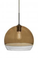  J-ALLY12AM-EDIL-BR - Besa, Ally 12 Cord Pendant For Multiport Canopy, Amber/Clear, Bronze Finish, 1x5W LED