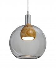  J-BENJISMMD-LED-SN - Besa, Benji Cord Pendant For Multiport Canopy, Smoke/Medium, Satin Nickel Finish, 1x9