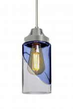  J-BLINKBL-EDIL-SN - Besa, Blink Cord Pendant For Multiport Canopy, Trans. Blue/Clear, Satin Nickel Finish