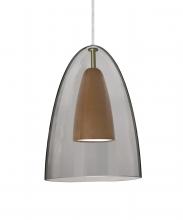  J-DANOSMMD-LED-SN - Besa, Dano Cord Pendant For Multiport Canopy, Smoke/Medium, Satin Nickel Finish, 1x9W