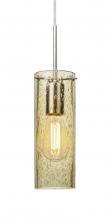  J-JUNI10GD-EDIL-SN - Besa, Juni 10 Pendant For Multiport Canopy, Gold Bubble, Satin Nickel, 1x4W LED Filam