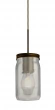  J-MILO4WF-EDIL-BR - Besa Pendant For Multiport Canopy Milo 4 Bronze White Frost 1x5W LED Filament