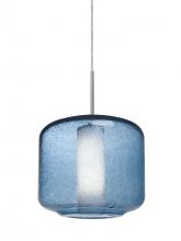  J-NILES10BO-SN - Besa Niles 10 Pendant For Multiport Canopy, Blue Bubble/Opal, Satin Nickel Finish, 1x