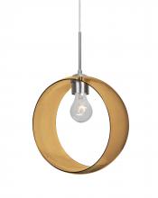  J-PLATOAM-SN-NI - Besa, Plato Cord Pendant For Multiport Canopies, Amber, Satin Nickel Finish, 1x60W Me