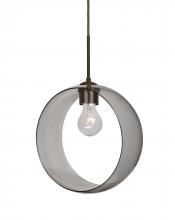  J-PLATOSM-BR-NI - Besa, Plato Cord Pendant For Multiport Canopies, Smoke, Bronze Finish, 1x60W Medium B