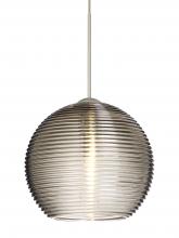 Besa Lighting RXP-461502-LED-SN-L - Besa Pendant Kristall 6 Satin Nickel Smoke 1x5W LED, 15Ft. Cord