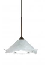  X-181304-LED-BR - Besa Pendant For Multport Canopy Hoppi Bronze Marble/Clear 1x3W LED