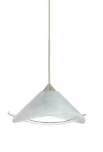  X-181304-LED-SN - Besa Pendant For Multport Canopy Hoppi Satin Nickel Marble/Clear 1x3W LED