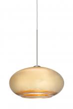  X-2492GF-LED-SN - Besa Pendant For Multiport Canopy Brio 7 Satin Nickel Gold Foil 1x5W LED