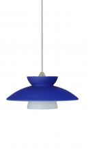  X-271823-SN - Besa Pendant For Multiport Canopy Trilo 7 Satin Nickel Blue Matte 1x50W Halogen