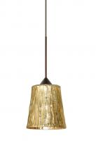  X-5125GF-LED-BR - Besa Pendant For Multiport Canopy Nico 4 Bronze Stone Gold Foil 1x5W LED