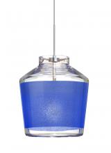  X-PIC6BL-LED-SN - Besa Pendant For Multiport Canopy Pica 6 Satin Nickel Blue Sand 1x5W LED