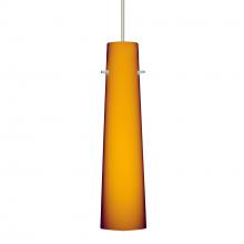  XP-567480-LED-SN-L - Besa Camino Pendant Satin Nickel Amber Matte 1x50W Halogen, 15Ft. Cord