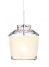  XP-PIC6WH-SN - Besa Pendant Pica 6 Satin Nickel White Sand 1x50W Halogen