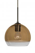  J-ALLY8AM-BR - Besa, Ally 8 Cord Pendant For Multiport Canopy, Amber/Clear, Bronze Finish, 1x60W Med