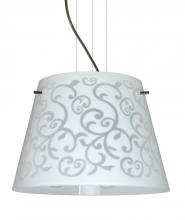  1KV-4340WD-LED-BR - Besa Amelia 15 LED Pendant 1KV White Damask Bronze 3x11W LED