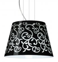  1KG-4393BD-LED-SN - Besa Amelia 12 LED Pendant 1KG Black Damask Satin Nickel 1x11W LED