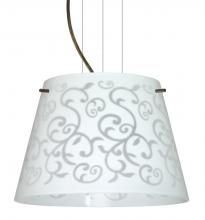  1KG-4393WD-BR - Besa Pendant Amelia 12 Bronze White Damask 1x100W A19