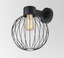  SULTANA-G-WALL-EDIL-BK - Besa, Sultana Globe Wall Sconce, Black Finish, 1x4W LED Filament