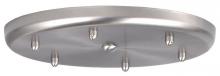  T26X-SN - Besa 6-Light Round 12V Multiport Canopy, Satin Nickel