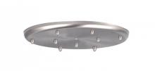  T29X-SN - Besa 9-Light Round 12V Multiport Canopy, Satin Nickel