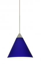  1XP-5121CM-SN - Besa Pendant Kani Satin Nickel Cobalt Blue Matte 1x50W Halogen