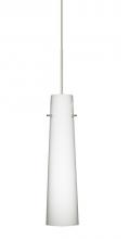  1XC-567407-LED-SN - Besa Camino Pendant Satin Nickel Opal Matte 1x50W Halogen