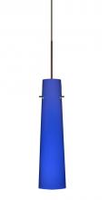  1XT-5674CM-BR - Besa Camino Pendant Bronze Cobalt Blue Matte 1x50W Halogen