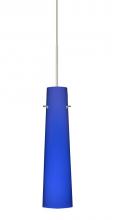  1XC-5674CM-SN - Besa Camino Pendant Satin Nickel Cobalt Blue Matte 1x50W Halogen