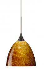  1XT-757018-BR - Besa Pendant Sasha Bronze Amber Cloud 1x50W GY6.35