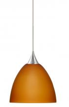  1XT-757080-SN - Besa Pendant Sasha Satin Nickel Amber Matte 1x50W GY6.35