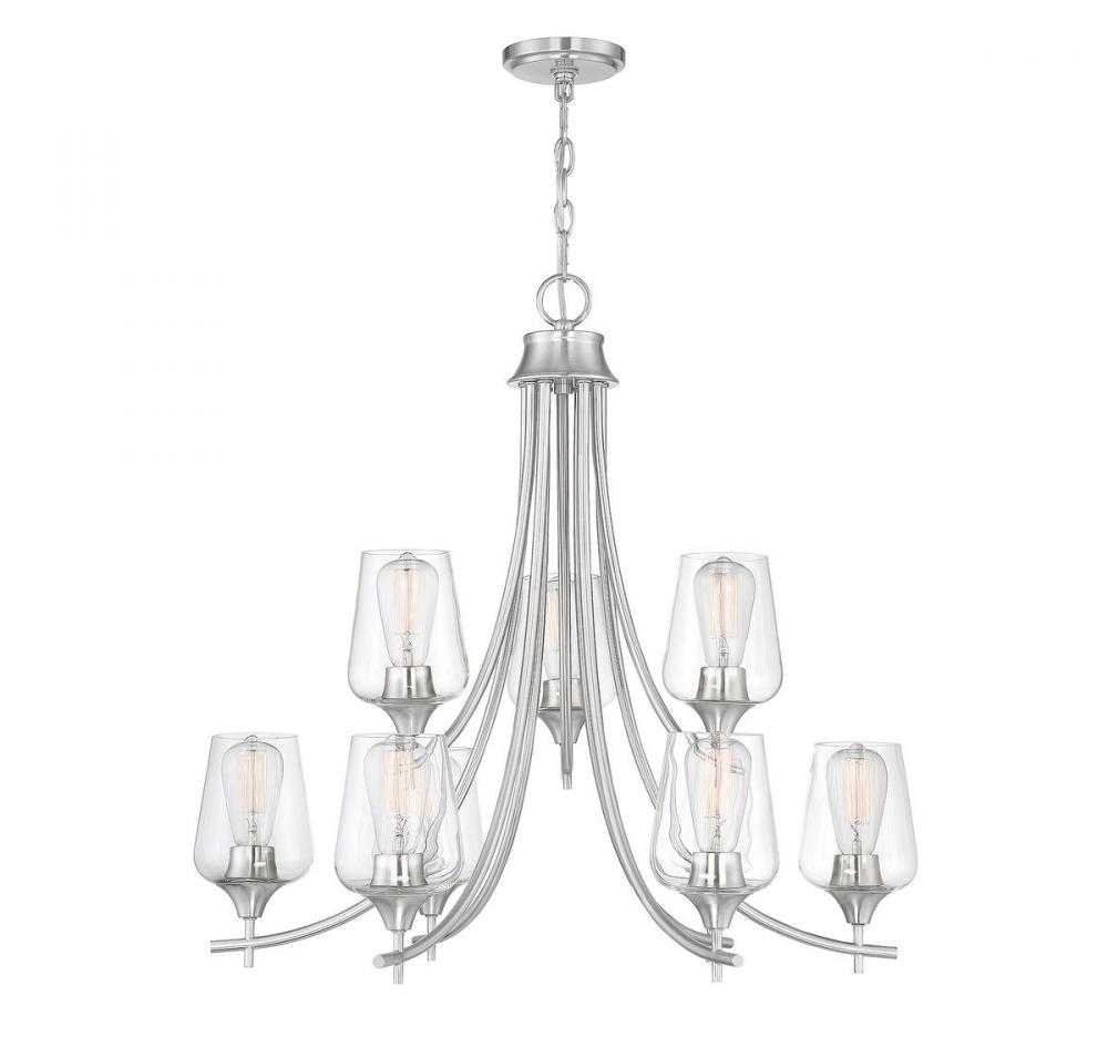 Octave 9-Light Chandelier in Satin Nickel