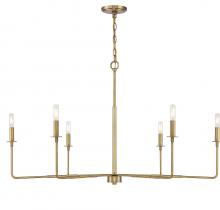  1-2221-6-322 - Salerno 6-Light Chandelier in Warm Brass