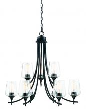  1-4033-9-BK - Octave 9-Light Chandelier in Black