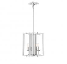  3-8881-4-172 - Champlin 4-Light Pendant in White with Polished Nickel Accents