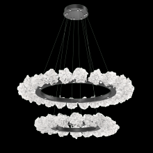  CHB0059-2B-MB-BC-CA1-L3 - Two Tier Blossom Ring Chandelier - 2B-Matte Black