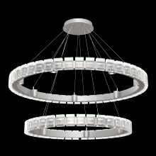  CHB0087-2T-BS-TP-CA1-L3 - Tessera 38" & 50" Two-Tier Ring-Beige Silver