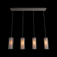  PLB0020-07-BB-F-C01-E2 - Downtown Mesh w/Glass Linear Pendant Chandelier