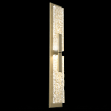  IDB0061-02-GB-GC-L3 - Glacier Double Sconce-Gilded Brass-Clear Textured Cast Glass