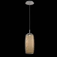  LAB0091-01-BS-B-C01-L3 - Vessel Pendant (Large)-Beige Silver-Bronze Blown Glass-Cloth Braided Cord-LED 3000K